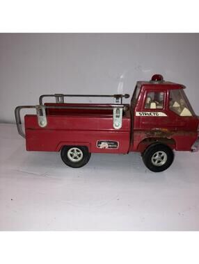 Vintage 1960s STRUCTO Turbine Pumper Collectible 12”Red Pickup Truck